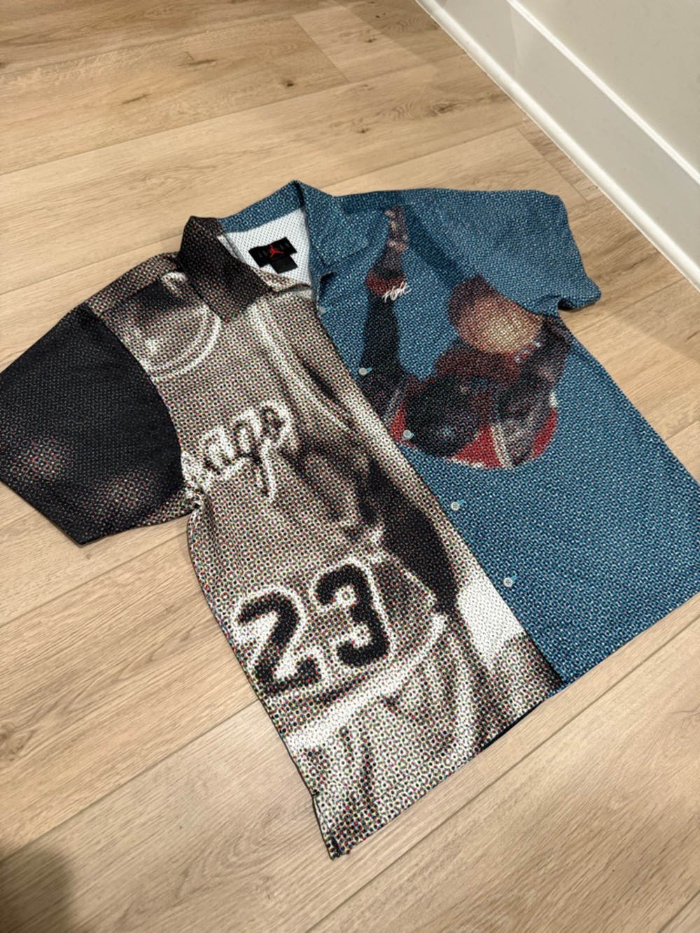 Nike Jordan Air Jordan Flight Heritage Photo Button-Up Shirt Multicolor Graphic